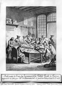 Interiør af det lille postkontor i Paris i 1760